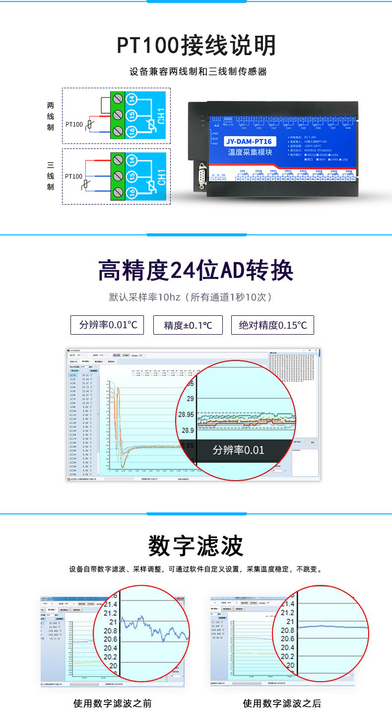 DAM-AIPT 溫度采集模塊接線(xiàn)說(shuō)明