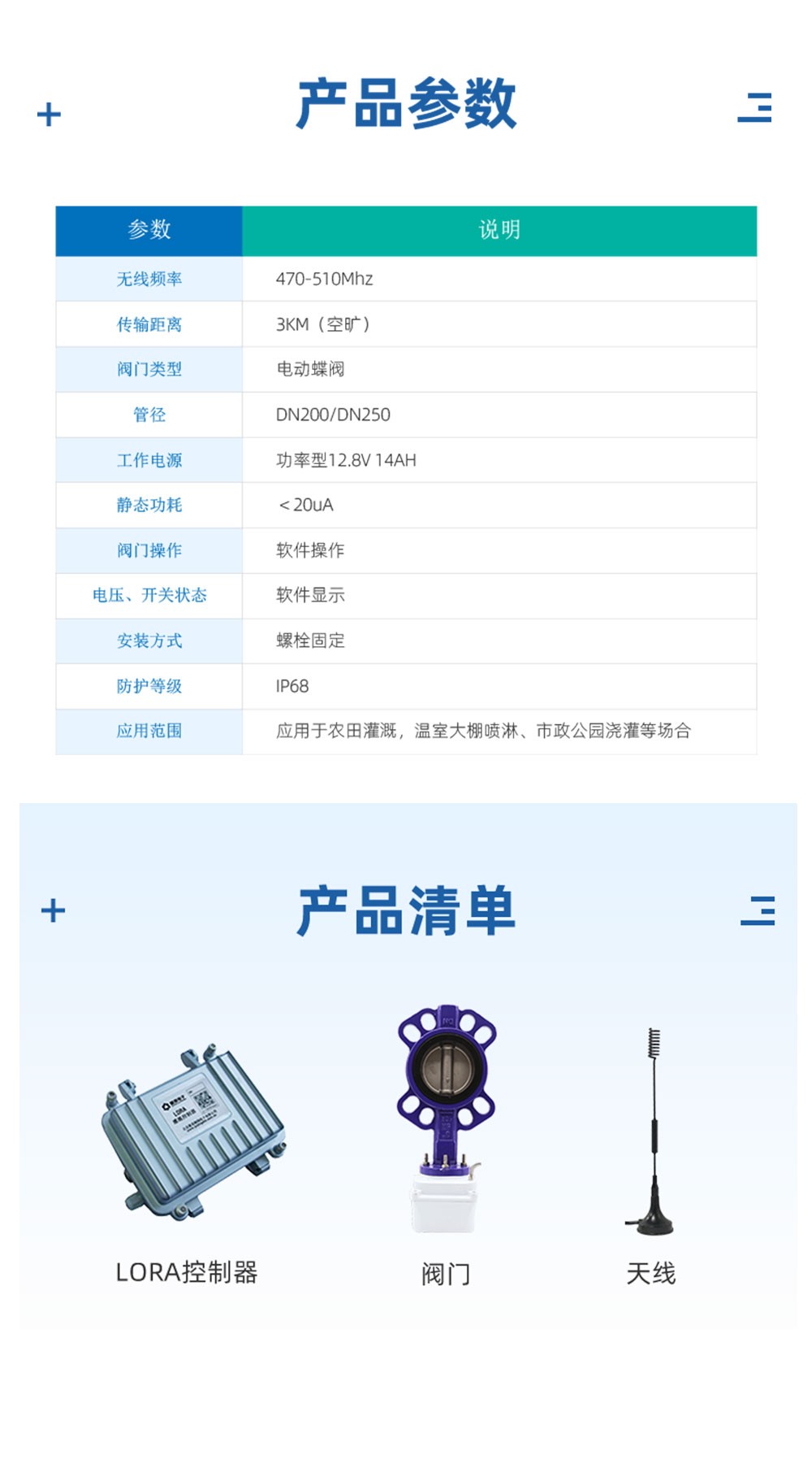 產品參數(shù)和清單