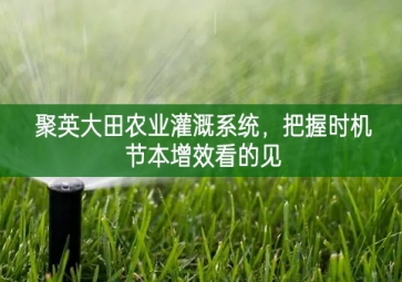 「智慧農(nóng)業(yè)」聚英大田農(nóng)業(yè)灌溉系統(tǒng)，把握時機節(jié)本增效看的見